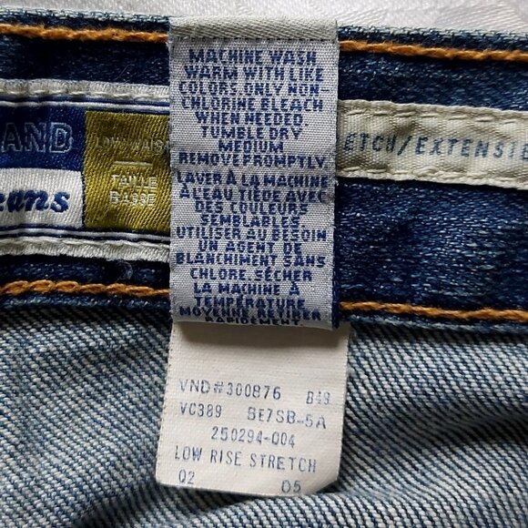 Old Navy Women Flare Jeans Size 8 VTG Low Rise Y2K Long Bell Bottom Blue Denim - Picture 8 of 11